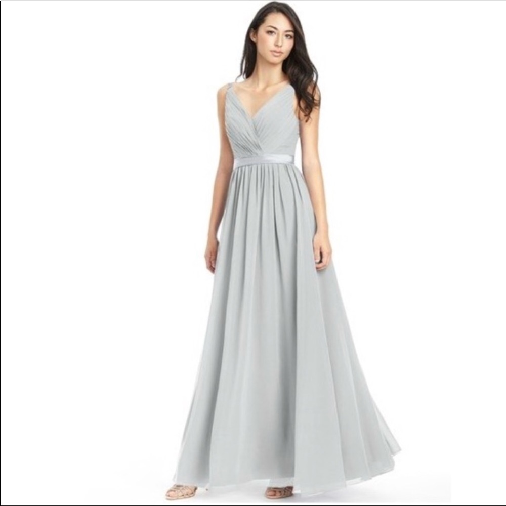 Azazie Leanna Silver Size 6